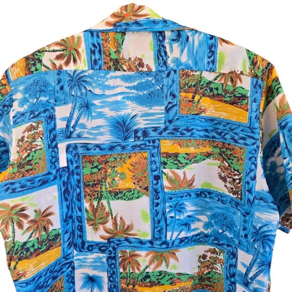 Waikiki Holiday Vintage Hawaiian Shirt Multicolor Tropical Print Short Sleeve - Picture 6 of 8